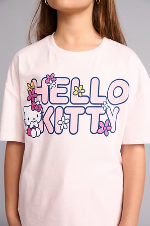 DeFacto Hello Kitty Relax Fıt Bisiklet Yaka Kısa Kollu Tişört Kız Çocuk H3476A826HSPN671