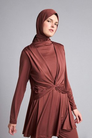 DeFacto Regular Fıt 5'li Kahverengi Burkini Mayo G7445AX26HSBN329
