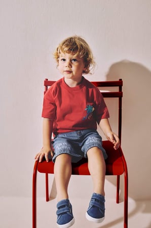 DeFacto Tropikal Desenli Jean Şort Erkek Bebek H7336A526HSNM28
