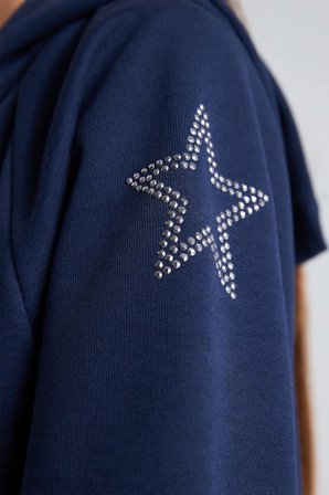DeFacto Kapüşonlu Fermuarlı Yıldız Detaylı Sweatshirt Hırka Kız Çocuk I2953A826AUNV31
