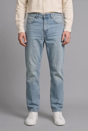 Baggy Fit Yıkama Efektli Jean Pantolon