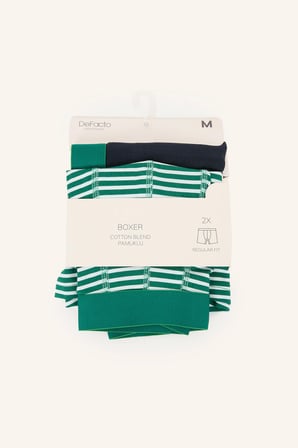 Regular Fit Çizgili 2'li Boxer