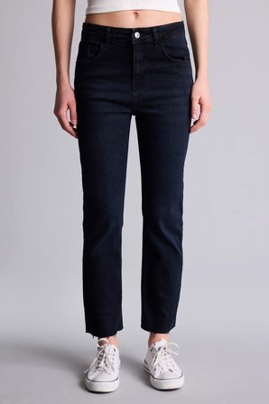 DeFacto Crop Flare Fıt Düşük Bel Bilek Boy Jean Yıkamalı Pantolon G2217AX26SPNM40