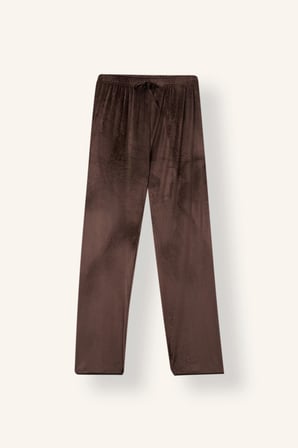Regular Fit V Yaka Uzun Kollu Velur Pijama Takımı