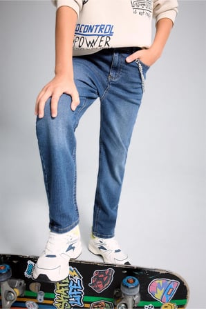 Defacto F0455A8NM34 Mavi Straight Fit Klasik Düz Kesim Jean Pantolon Erkek Çocuk