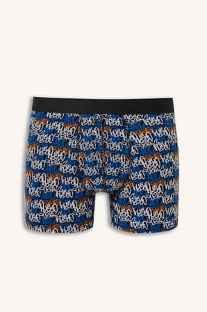 Regular Fıt Desenli Beli Lastikli 3'lü Boxer