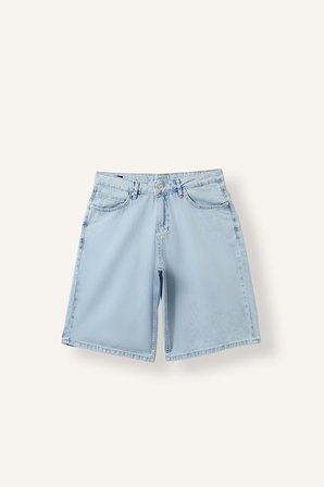 DeFacto %100 Pamuk Yıkamalı Baggy Fit Denim Bermuda I5503AX26AUNM39