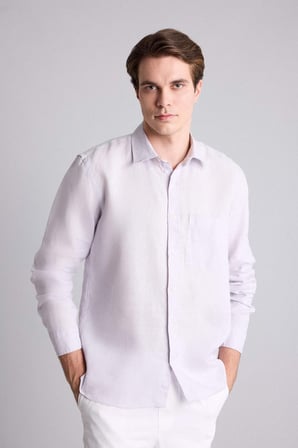 DeFacto %100 Keten Regular Fit Gömlek G0788AX26SMPR307