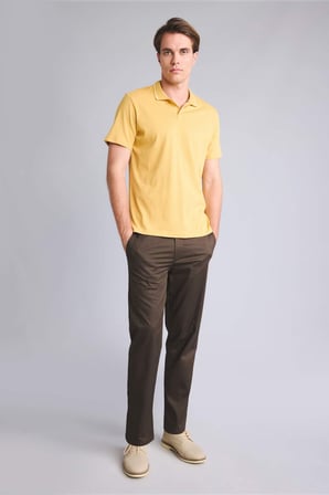 DeFacto %100 Pamuk Regular Fıt Kısa Kollu Polo Sarı Tişört H8856AX26SMYL180