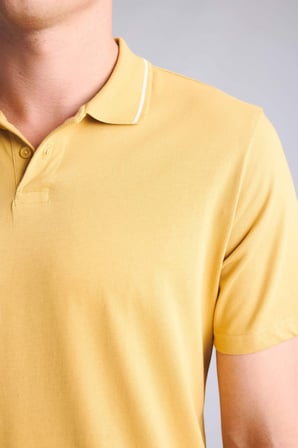 DeFacto %100 Pamuk Regular Fıt Kısa Kollu Polo Sarı Tişört H8856AX26SMYL180
