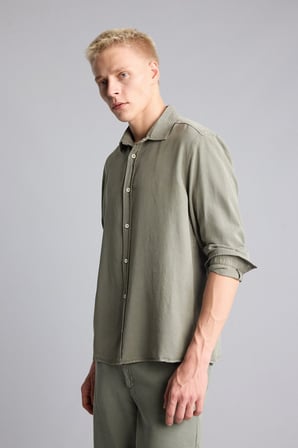 Nefes Alabilir Premium Regular Fıt Gömlek Yaka Twıll Uzun Kollu Gömlek