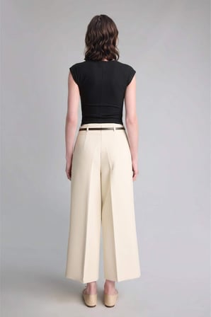 Culotte Yüksek Bel Düz Paça Pantolon