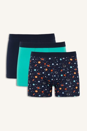 Regular Fıt Desenli 3'lü Boxer