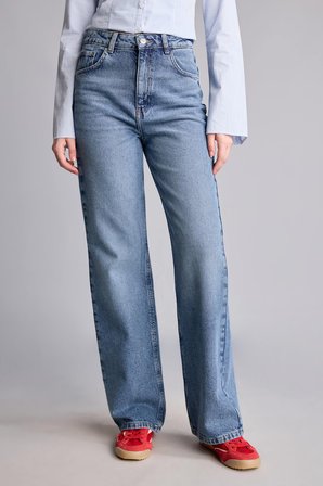 DeFacto %100 Pamuk Yüksek Bel 90's Wide Leg Jean Pantolon H6912AX26AUNM28