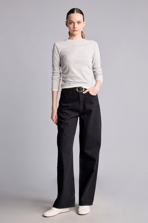 DeFacto %100 Pamuk Cepli Straight Fit Yüksek Bel Kemerli Denim Pantolon H7800AX26AUNM40