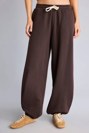Loose Fit Beli Bağcıklı Kalın Kumaş Eşofman Altı