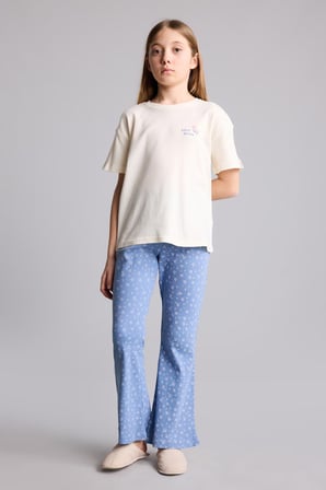 DeFacto %100 Pamuk Minecraft Lisanslı Regular Fıt 2'li Ecru Pijama Takımı Erkek Çocuk H2655A826SPER99