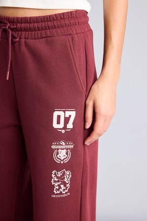 Harry Potter Wıde Leg Slogan Desenli Kalın Kumaş Pantolon