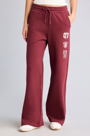 Harry Potter Wıde Leg Slogan Desenli Kalın Kumaş Pantolon