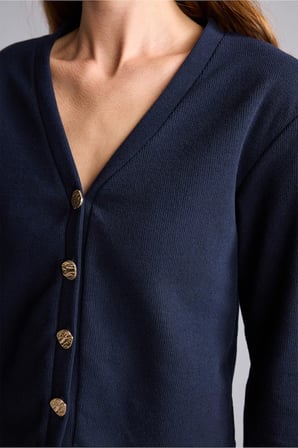 DeFacto Relax Fit V Yaka Metal Düğmeli Basic Hırka G6244AX26AUNV251