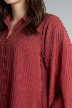Relaxed Fit Dokulu Çizgili Uzun Kollu Tunik
