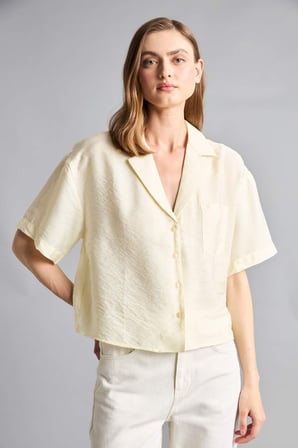 DeFacto Pijama Yaka Modal Kısa Kollu Gömlek H7938AX26SMYL521