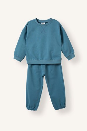 DeFacto %100 Pamuk Uzun Kollu Sweatshirt Elastik Belli Eşofman Altlı 2'li Takım Erkek Bebek H5617A526AUBE536