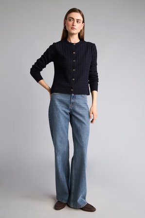 DeFacto Regular Fit Bisiklet Yaka Düğmeli Dokulu Triko Basic Hırka H8479AX26WNNV131