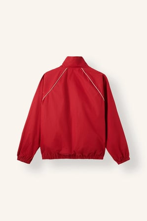 Oversize Dik Yaka Blok Detaylı Poplin Ceket