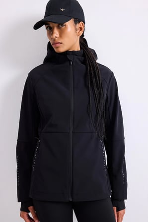 Rüzgar Geçirmez Su İtici Softshell Slim Fit Kapüşonlu Fermuarlı Cepli Yağmurluk