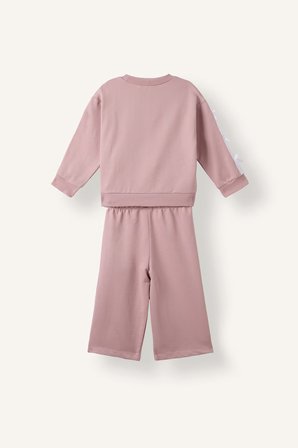 DeFacto %100 Pamuk Fiyonk Detaylı Baskılı Basic Sweatshirt Üst Geniş Kesim Alt 2'li Takım Kız Bebek I3660A526AUPR347
