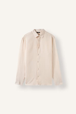 DeFacto %100 Keten Regular Fit Polo Yaka Basic Uzun Kollu Gömlek C1825AX26SMER218