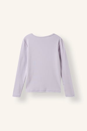 Bisiklet Yaka Slim Fit Ribana 2'li Uzun Kollu Basic Tişört Kız Çocuk