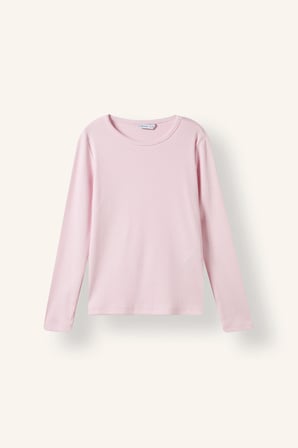 Slim Fit Bisiklet Yaka Fitilli Kaşkorse 2'li Uzun Kollu Basic Tişört Kız Çocuk