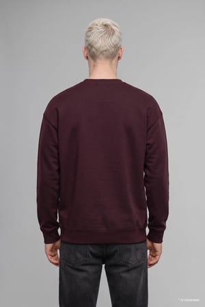 Defacto X8282AZBR150 Bordo Boxy Fit Uzun Kollu Pamuklu Bisiklet Yaka İçi Yumuşak Tüylü Baskılı Sweatshirt