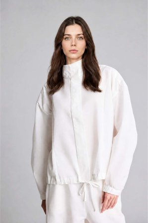 Regular Fıt Puantiye Poplin Uzun Kollu Tunik