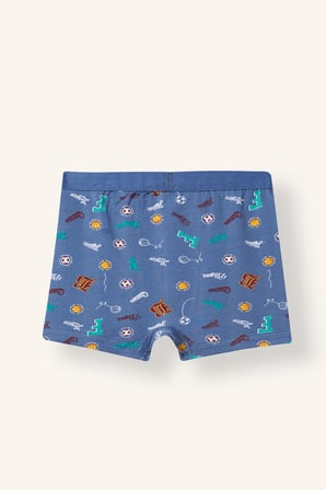 Desenli Penye 3'lü Boxer Erkek Çocuk