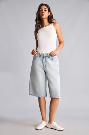 DeFacto %100 Pamuk Cepli Jean Bermuda Şort I6755AX26HSNM39