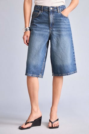 Yüksek Bel Jean Bermuda