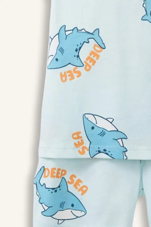 DeFacto %100 Pamuk Desenli 2'li Antrasit Pijama Takımı Erkek Bebek H5394A526HSGN1027