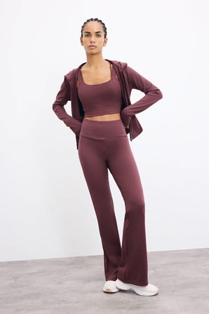 DeFacto Esnek Kumaş Aırtech Flare Fit Yüksek Bel Beli Saran Sporcu Pantolon C9192AX26AUBR93