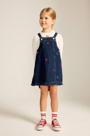 Nakışlı Jean Elbise Kız Bebek