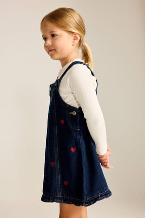 Nakışlı Jean Elbise Kız Bebek