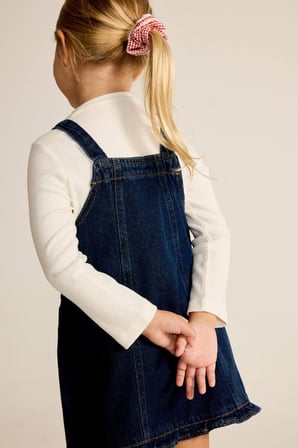 Nakışlı Jean Elbise Kız Bebek