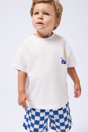 DeFacto %100 Pamuk Regular Fit Bisiklet Yaka Baskılı Kısa Kollu Tişört Erkek Bebek I6237A526HSER118