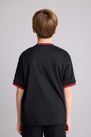 DeFacto NBA Mıamı Heat New Regular Fıt V Yaka Mesh Forma Kumaş Kısa Kollu Tişört Erkek Çocuk H2897A826HSBK81