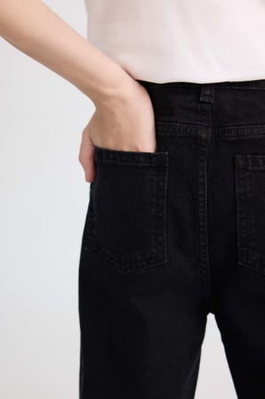 Slım Fıt Düz Paça Jean Siyah Pantolon Erkek Çocuk