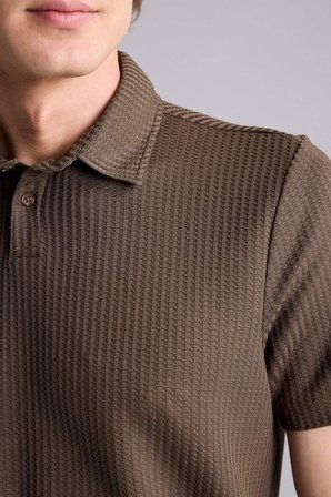 DeFacto Slım Fıt Waffle Kısa Kollu Polo Tişört F8628AX26SMBN134