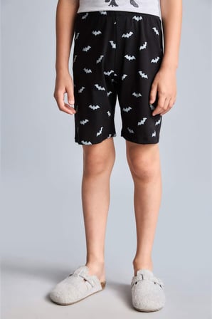 DeFacto Batman Lisanslı Regular Fıt 2'li Pijama Gri Melanj Takımı Erkek Çocuk H8144A826HSGR400