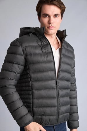 Defacto N4661AZGN1284 Yeşil Sıcak Tutan Su İtici Slim Fit Mont